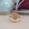 Elongated Oval Engraved Ring in 9ct Gold
