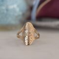 Elongated Oval Engraved Ring in 9ct Gold