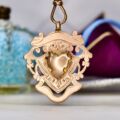 Double Sided Ornate Shield Pendant in 9ct Rose Gold