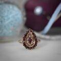 Ornate Garnet Cluster Ring in 9ct Gold