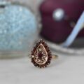 Ornate Garnet Cluster Ring in 9ct Gold