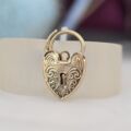 Engraved Front Heart Padlock in 9ct Gold