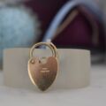 Engraved Front Heart Padlock in 9ct Gold