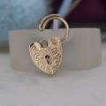 Engraved Front Heart Padlock in 9ct Gold
