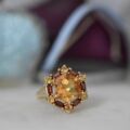 Citrine & Garnet Statement Ring in 9ct Gold