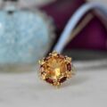 Citrine & Garnet Statement Ring in 9ct Gold