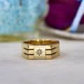 Heavyweight Diamond Set Signet Ring in 9ct Gold