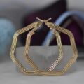 Big Heptagon Hoop Earrings in 9ct Gold