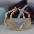Big Heptagon Hoop Earrings in 9ct Gold