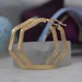 Big Heptagon Hoop Earrings in 9ct Gold