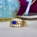 Spinel and CZ Dress Ring in 9ct Gold