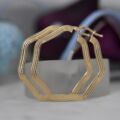 Big Heptagon Hoop Earrings in 9ct Gold