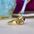 Spinel and CZ Dress Ring in 9ct Gold