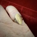 Elongated Oval Engraved Ring in 9ct Gold