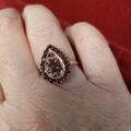 Ornate Garnet Cluster Ring in 9ct Gold