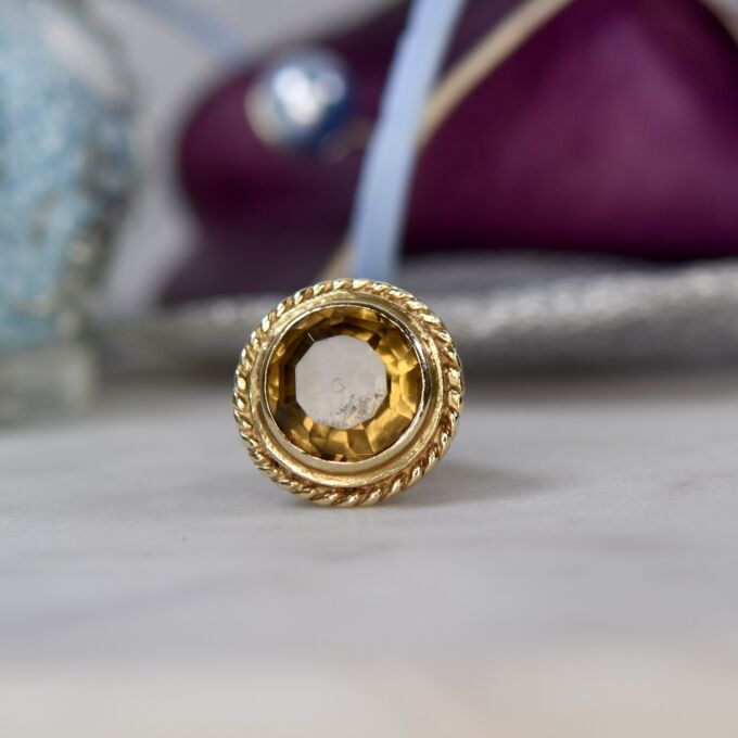 Citrine Fob Pendant in 9ct Gold