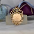 Ornate Edwardian Shield Medallion Pendant in 9ct Gold
