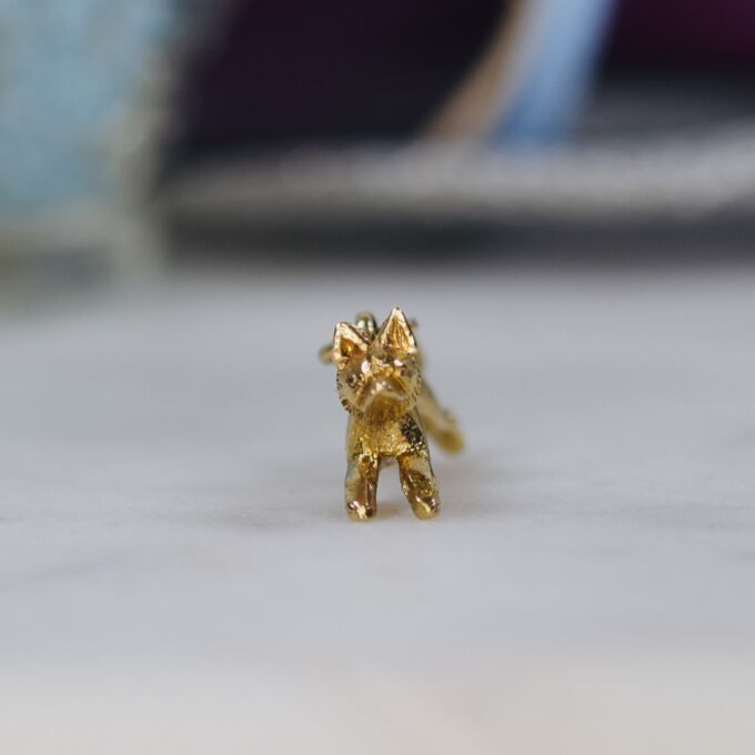 Running Fox Charm Pendant in 9ct Gold