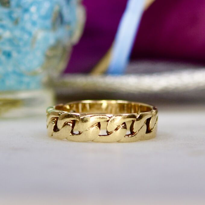 Chain Design Band Ring in 9ct Gold