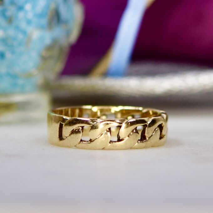 Chain Design Band Ring in 9ct Gold