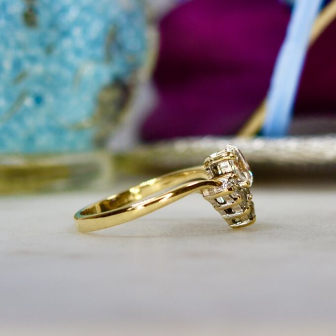 Fancy Wishbone or Chevron Ring in 9ct Gold