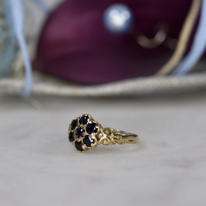 Sapphire Cluster Ring in 9ct Gold
