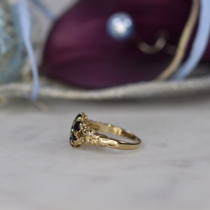 Sapphire Cluster Ring in 9ct Gold