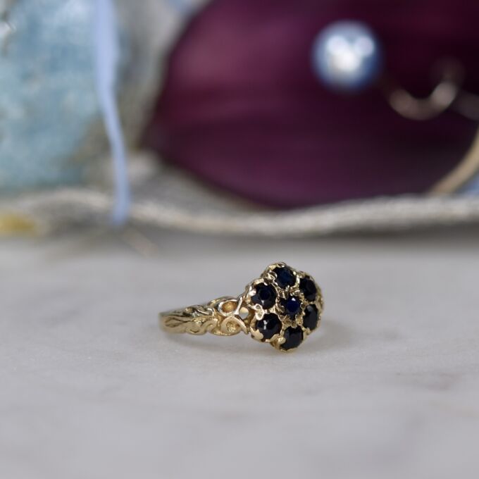 Sapphire Cluster Ring in 9ct Gold