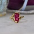 Synthetic Ruby Ring in 10ct Gold