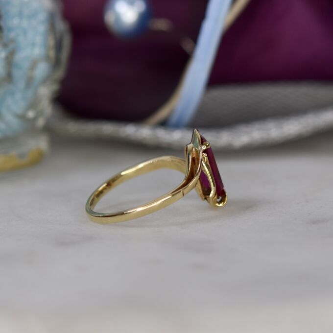 Synthetic Ruby Ring in 10ct Gold