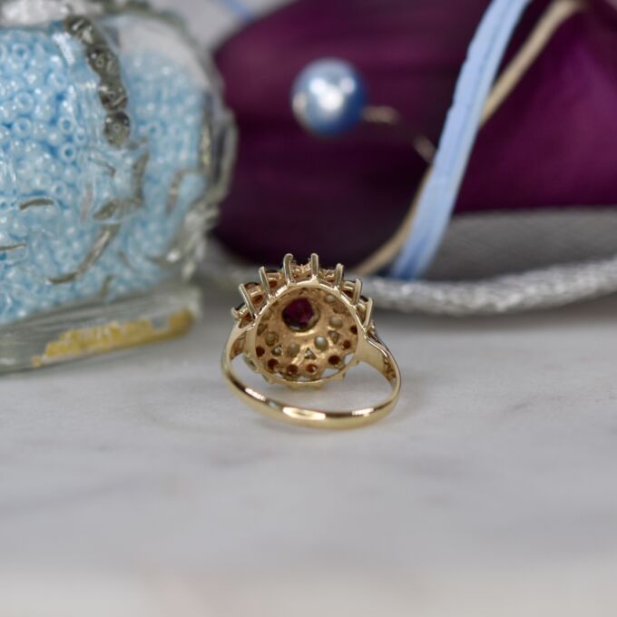 Pearl & Garnet Ring in 9ct Gold