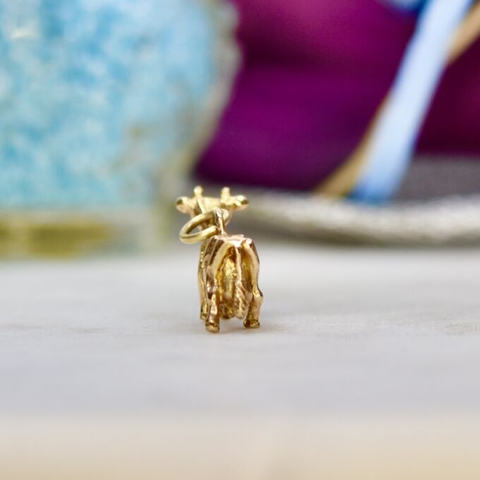 Dairy Cow Charm Pendant in 9ct Gold