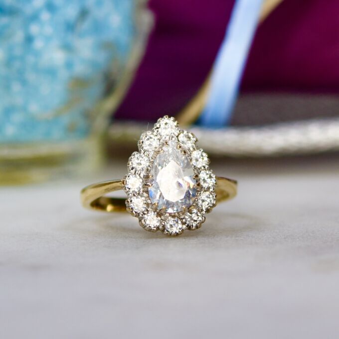 Pear Cluster Ring in 9ct Gold
