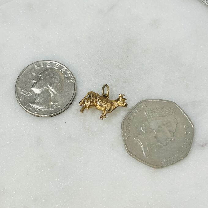 Dairy Cow Charm Pendant in 9ct Gold