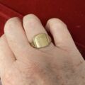Part Engraved Signet Ring in 9ct Gold