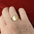 Part Engraved Signet Ring in 9ct Gold