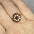 Pearl & Garnet Ring in 9ct Gold