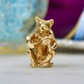 Fiddle Playing Cat in 9ct Gold
