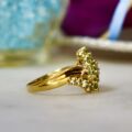 Green Sapphire Cluster Ring in 9ct Gold