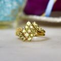 Green Sapphire Cluster Ring in 9ct Gold