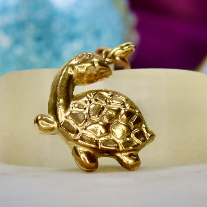 Tortoise Character Pendant in 9ct Gold