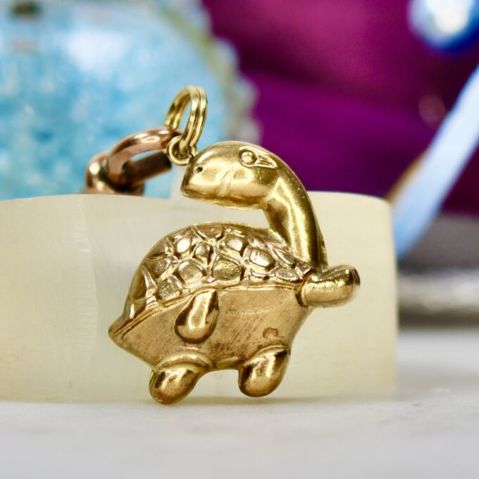 Tortoise Character Pendant in 9ct Gold