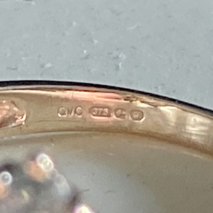 Green Sapphire Cluster Ring in 9ct Gold