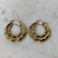 Small Bamboo Style Earrings 9ct Gold