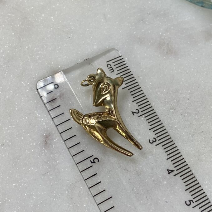 Cute Deer Fawn Charm in 9ct Gold