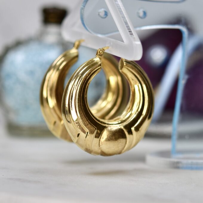 Bold Hoop Earrings in 9ct Gold