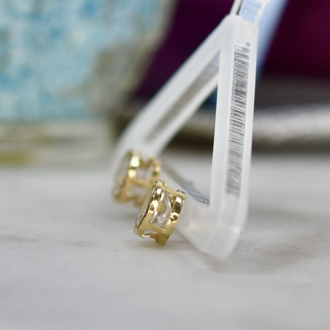 Brilliant CZ Stud Earrings in 9ct Gold