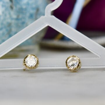 Brilliant CZ Stud Earrings in 9ct Gold