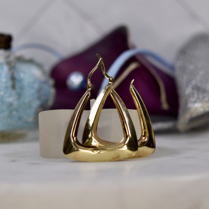 Handbag Earrings in 9ct Gold