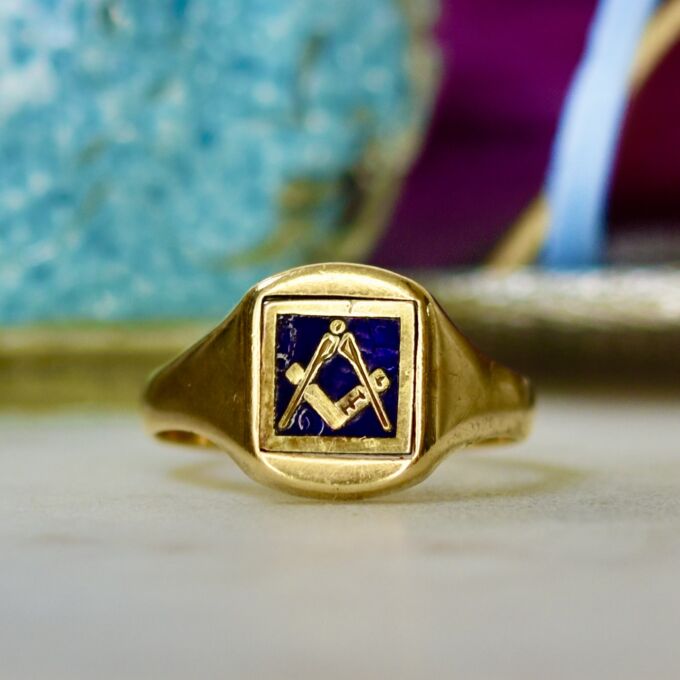 Masonic Swivel Ring in 9ct Gold